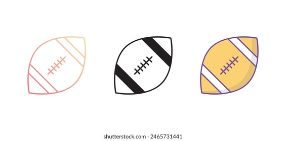 American Football icon design with white background stock illustration