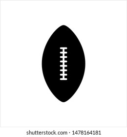 American Football Icon, Elliptical Shape Football Icon Vector Art Illustration