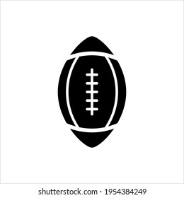 American Football Icon, Elliptical Shape Football Icon Vector Art Illustration