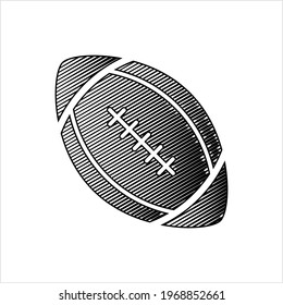 American Football Icon, Elliptical Shape Football Icon Vector Art Illustration