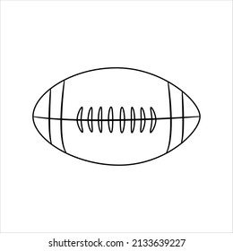 American Football Icon, Elliptical Shape Football Icon Vector Art Illustration.