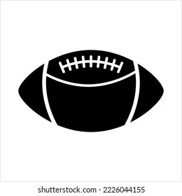 American Football Icon, Elliptical Shape Football Icon Vector Art Illustration