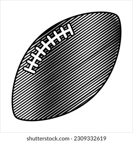 American Football Icon, Elliptical Shape Football Icon Vector Art Illustration