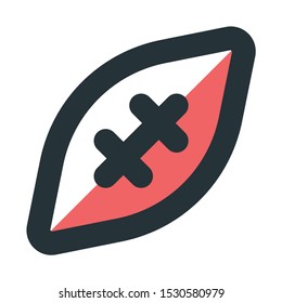 American football icon in filled outline style