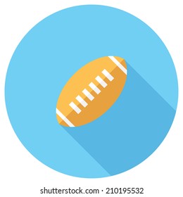 American football icon. Flat design style modern vector illustration. Isolated on stylish color background. Flat long shadow icon. Elements in flat design.