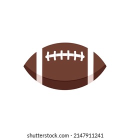 American football icon in flat style. Dark brown rugby ball isolated vector template