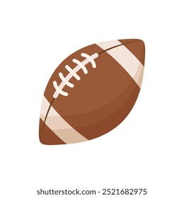 Icono de fútbol americano en estilo plano. Ilustración vectorial de pelota de rugby sobre fondo aislado. Concepto del negocio de la muestra del equipo de deportes.