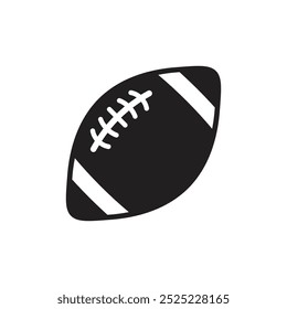 Icono de fútbol americano en estilo plano. Ilustración vectorial de pelota de rugby sobre fondo aislado. Concepto del negocio de la muestra del equipo de deportes.