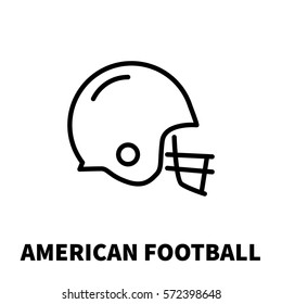 American football icon or logo in modern line style. High quality black outline pictogram for web site design and mobile apps. Vector illustration on a white background.