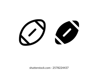 American Football Icon in Outline and Solid Vector