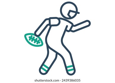 american football icon. american football player. icon related to sport, gym. line icon style. element illustration.