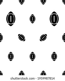 American Football Icon Seamless Pattern, Elliptical Shape Football Icon Vector Art Illustration