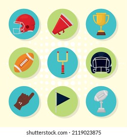 american football icon set design