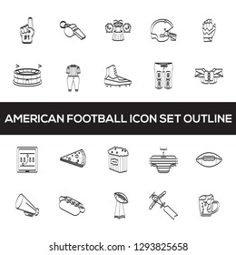 american football icon set outline