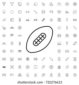 American football icon. set of outline sport icons.