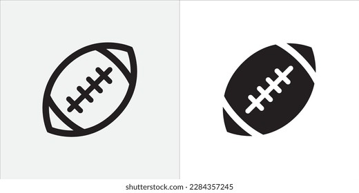 American football icon set. Rugby ball icons. Vector stock illustration. Simple flat design.