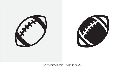 American football icon set. Rugby ball icons. Vector stock illustration. Simple flat design.