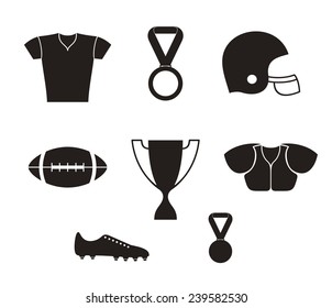 American football. Icon set. Vector illustration