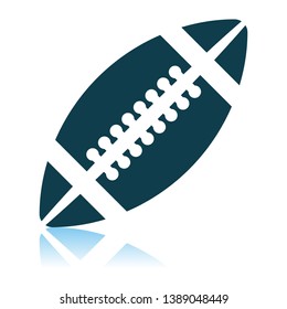 American Football Icon. Shadow Reflection Design. Vector Illustration.
