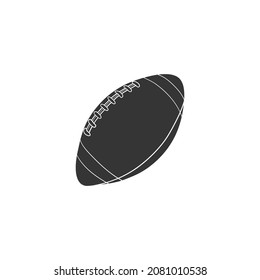American Football Icon Silhouette Illustration. Sport Ball Vector Graphic Pictogram Symbol Clip Art. Doodle Sketch Black Sign.