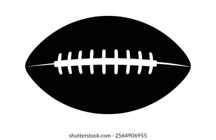 American football icon, silhouette, outline, vector, illustration, isolated on a white background