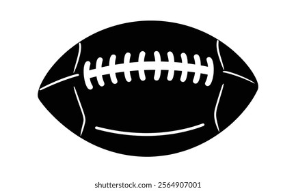 American football icon, silhouette, outline, vector, illustration, isolated on a white background