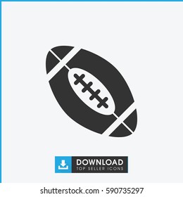 american football icon. Simple filled american football vector icon. On white background.