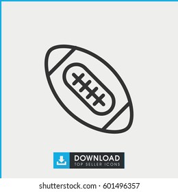 american football icon. simple outline american football vector icon. on white background.