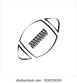 American Football Icon, Soccer Ball Design Vector Art Illustration