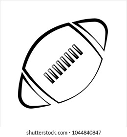 American Football Icon, Soccer Ball Design Vector Art Illustration