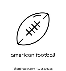 American football icon. Trendy modern flat linear vector American football icon on white background from thin line United States of America collection, editable outline stroke vector illustration