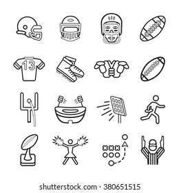 American football icons set.