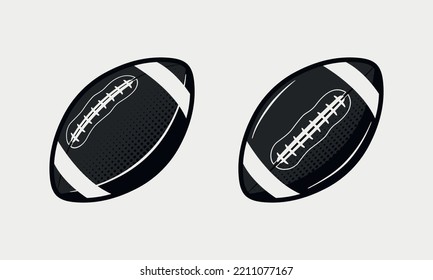 American Football icons set. American football balls isolated on white background. Vector illustration