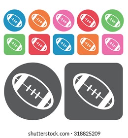 american football icons set. Vector Illustration eps10.
