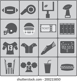 American football icons. Vector illustration.