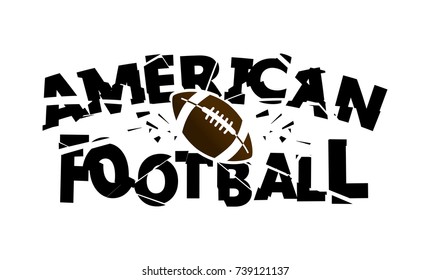 American football illustration with crash phrase. T-shirt print