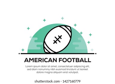 AMERICAN FOOTBALL AND ILLUSTRATION ICON CONCEPT