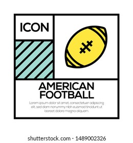 AMERICAN FOOTBALL AND ILLUSTRATION ICON CONCEPT