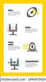 AMERICAN FOOTBALL AND ILLUSTRATION ICON CONCEPT