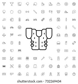 American football jacket icon. set of outline sport icons.
