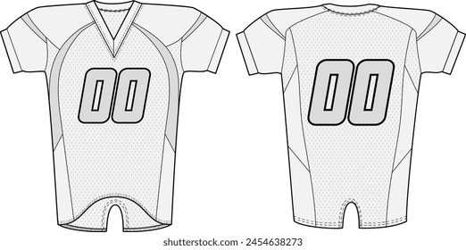 Plantilla de Jersey de Fútbol Americano Diseño Frontal y Posterior