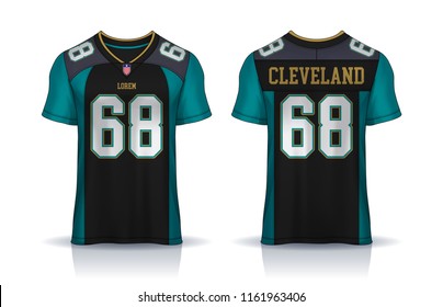 American Football Jersey,t-shirt Sport Design Template.uniform Front And Back View.