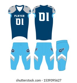 American Football jersey,t-shirt sport design template.uniform