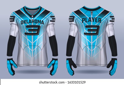 American Football Jersey,t-shirt Sport Design Template.uniform Front And Back View.