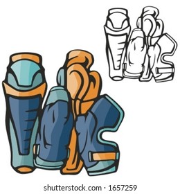 American football knee and leg pads. Vector illustration