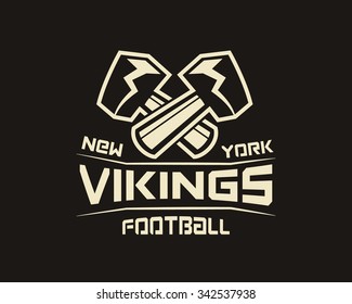 American football label. Hammer logo element innovative and creative inspiration for business company, sport team, university championship etc. Usa sports emblem. Vector illustration