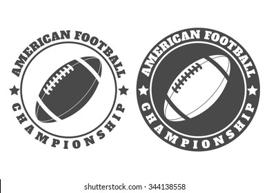 American football labels, emblems and design