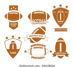 American football labels, emblems and design