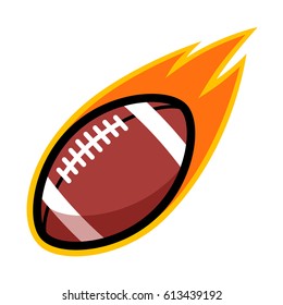 American football leather comet fire tail flying