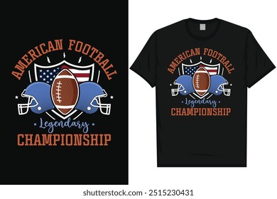 American football legendary championship rugby playing typography graphics tshirt design